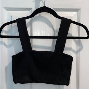 Ribbed Black Crop Top
